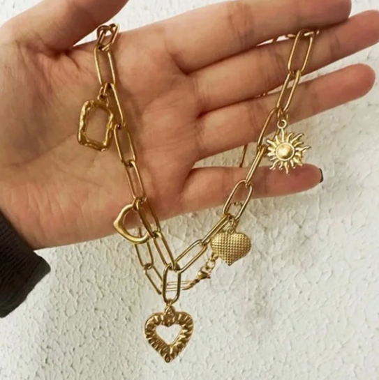 "Maria" Heart Charm Necklace